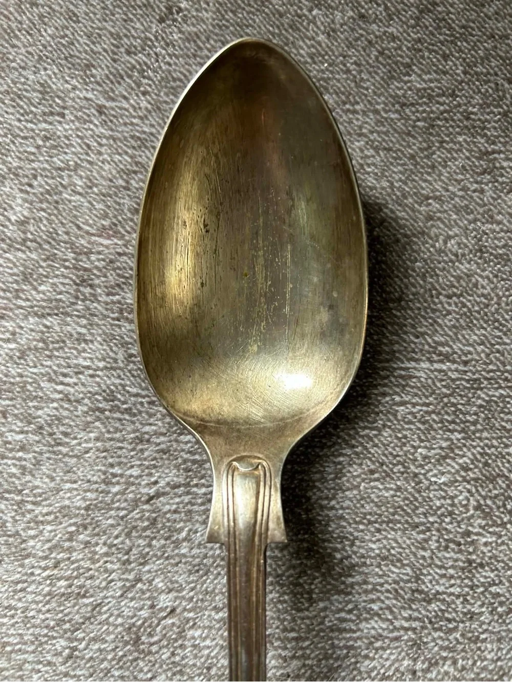 Sheffield England Silver Classic Serving Spoon Antique 13” Kings Pattern Elegant